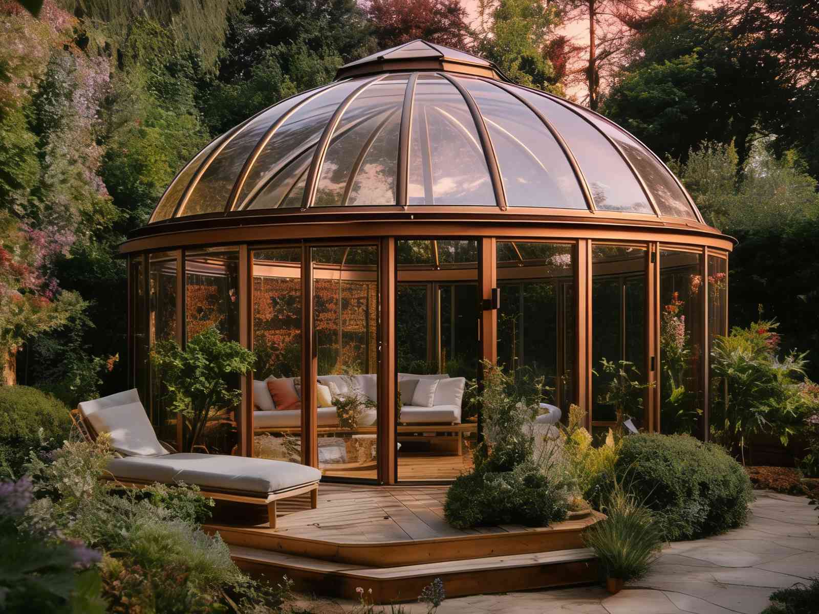 Kuppel Wintergarten, Glas WintergartenGartenpavillon aus Glas 